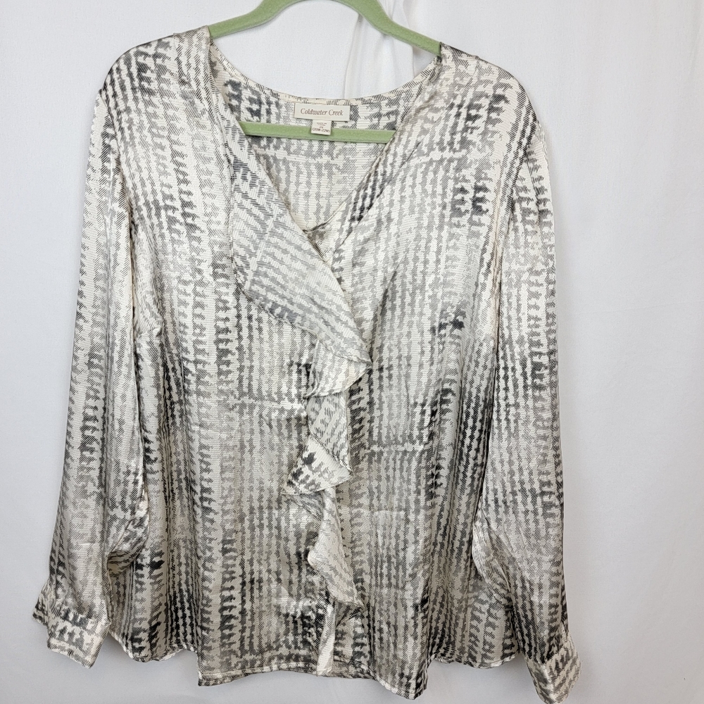 Coldwater creek silky ruffle blouse 2X